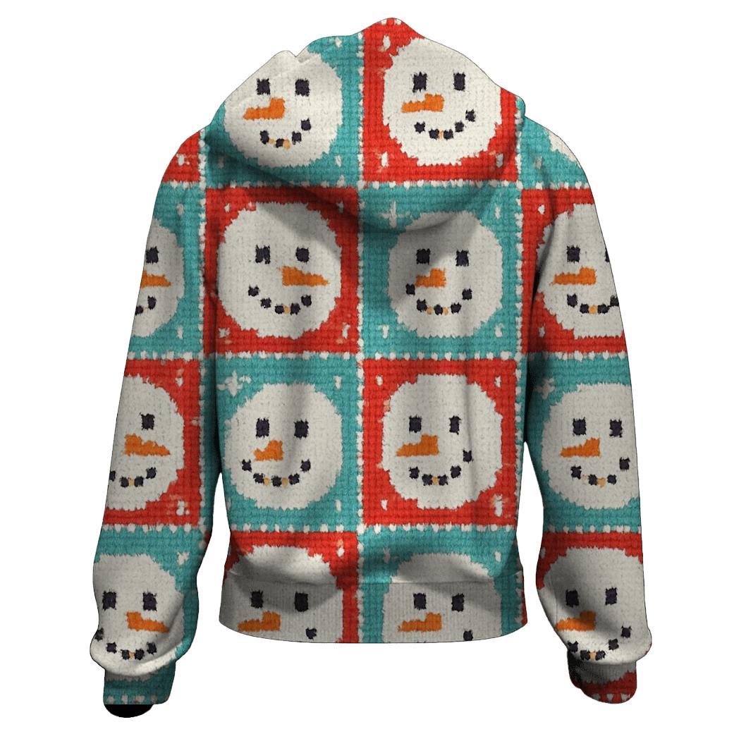 Snowman Marshmallow Checker Design hoodie trends