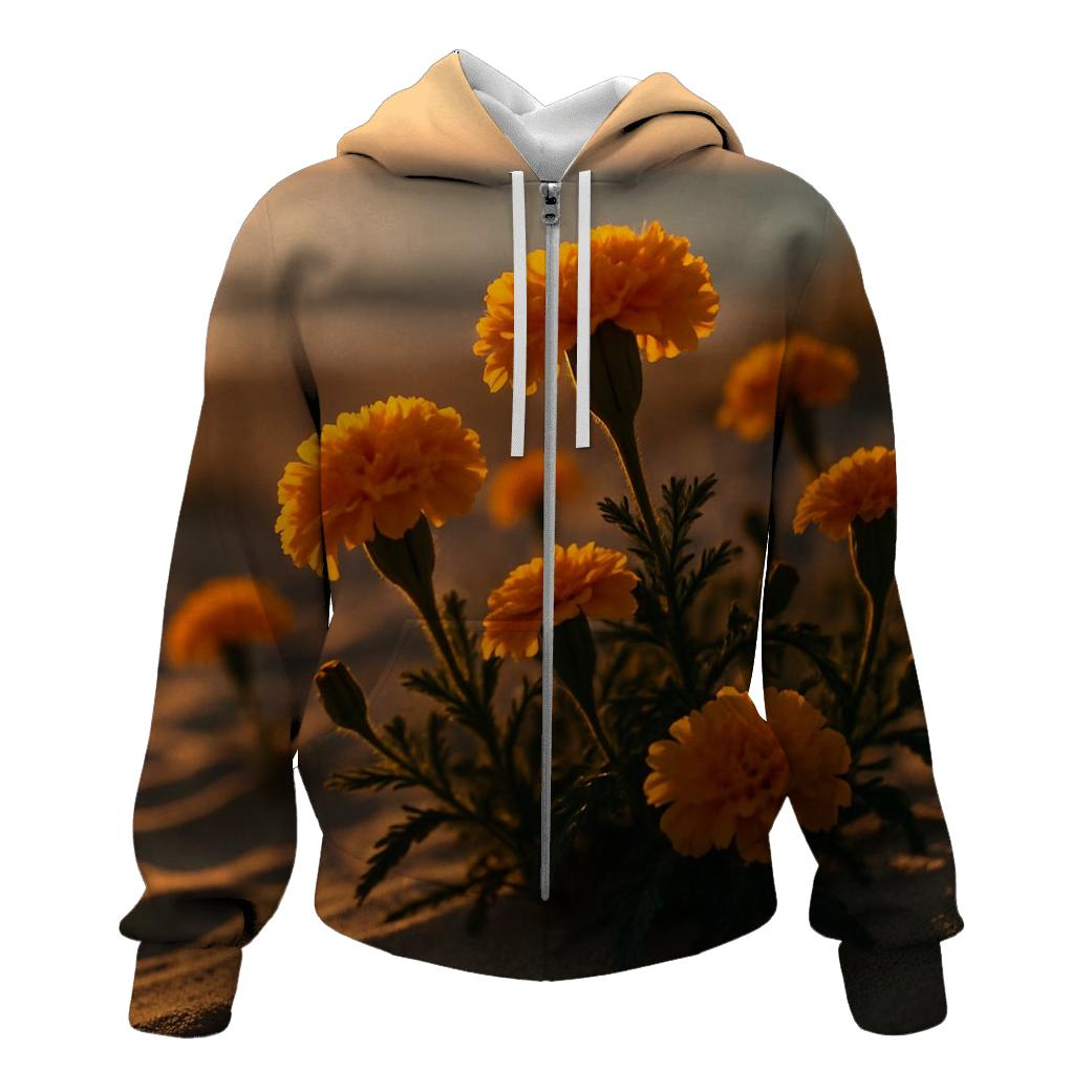 Coastal Dune Marigolds At Sunset graphic hoodies