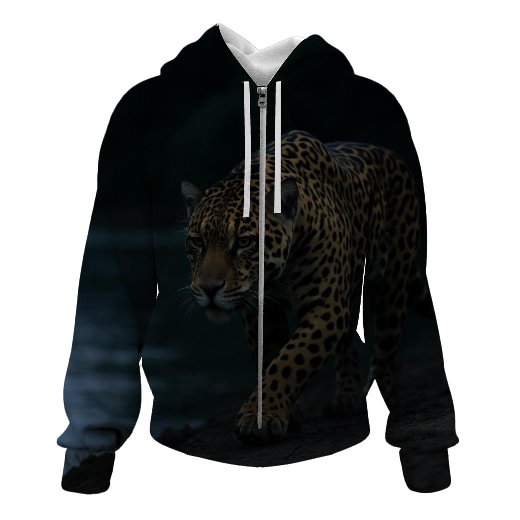 Jaguar Stalking Along Riverbank At Dusk hoodie styles