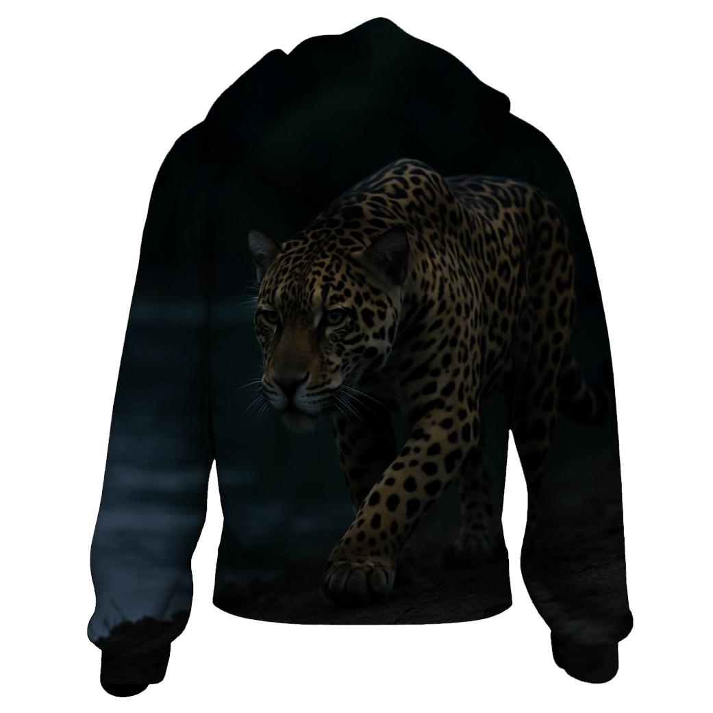 Jaguar Stalking Along Riverbank At Dusk hoodie styles