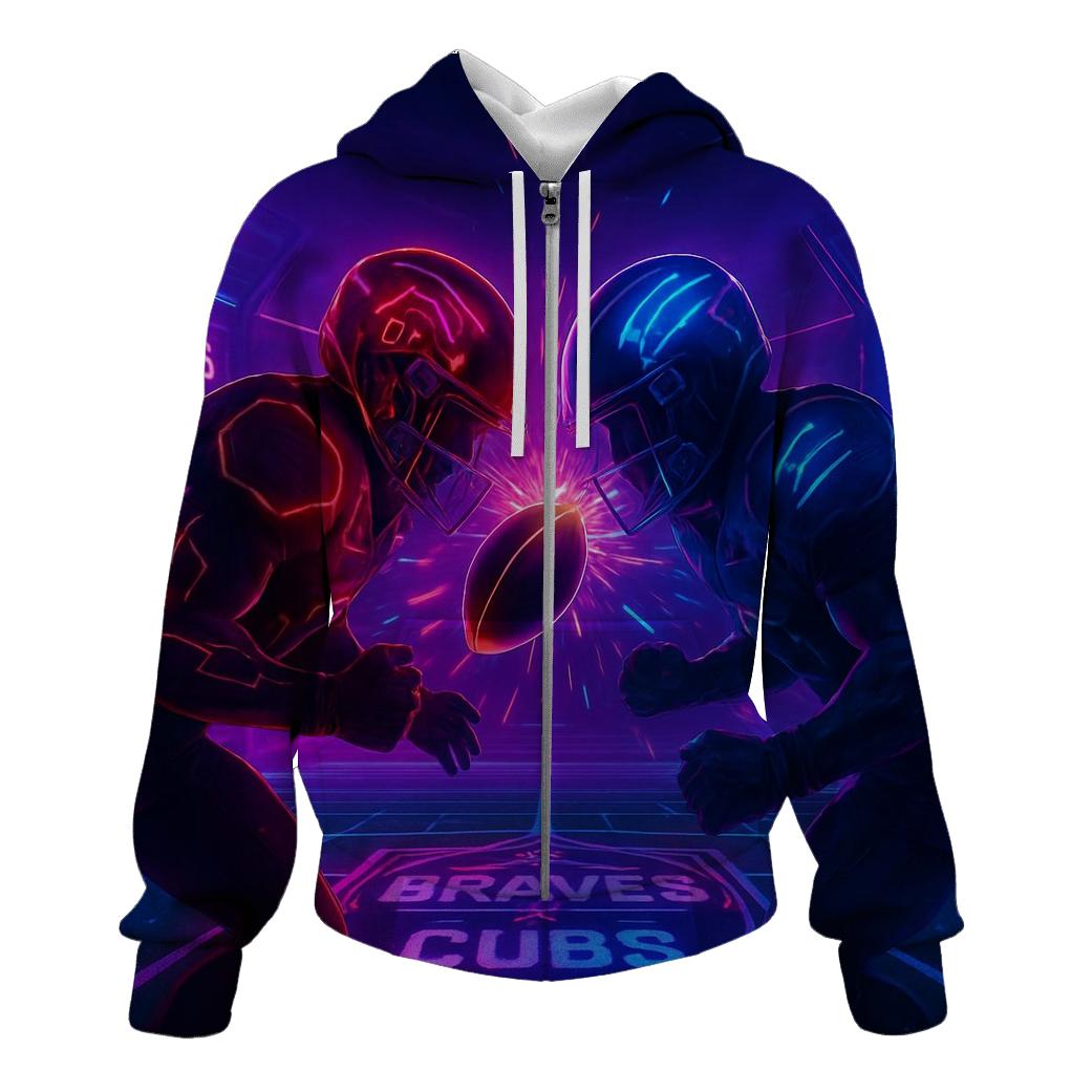 Night Of The Neon Helmets Braves Vs Cubs printed hoodies