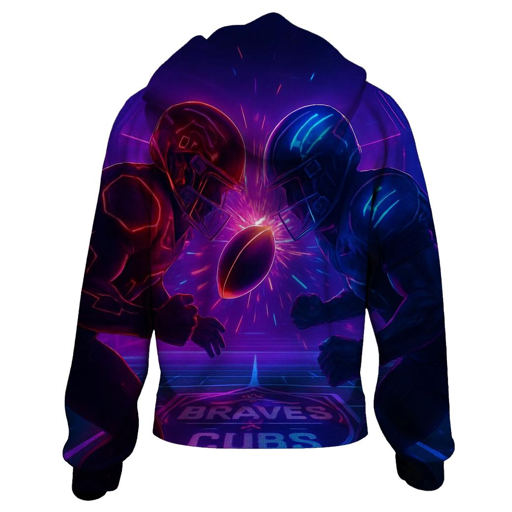 Night Of The Neon Helmets Braves Vs Cubs printed hoodies