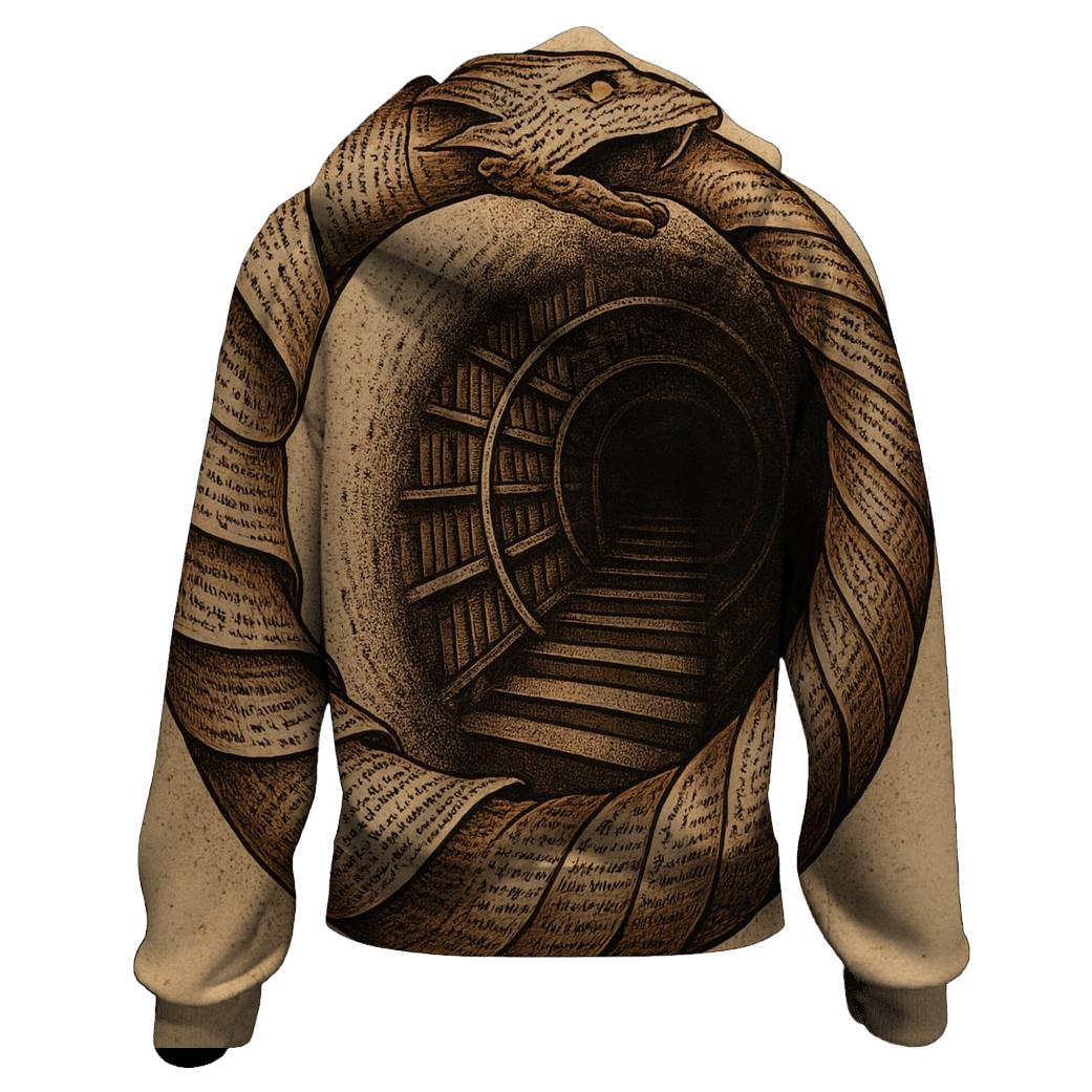 Library Of Infinite Pages Ouroboros designer hoodies