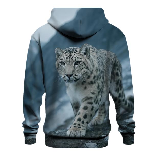 Snow Leopard On Wind Carved Ridge lightweight hoodies