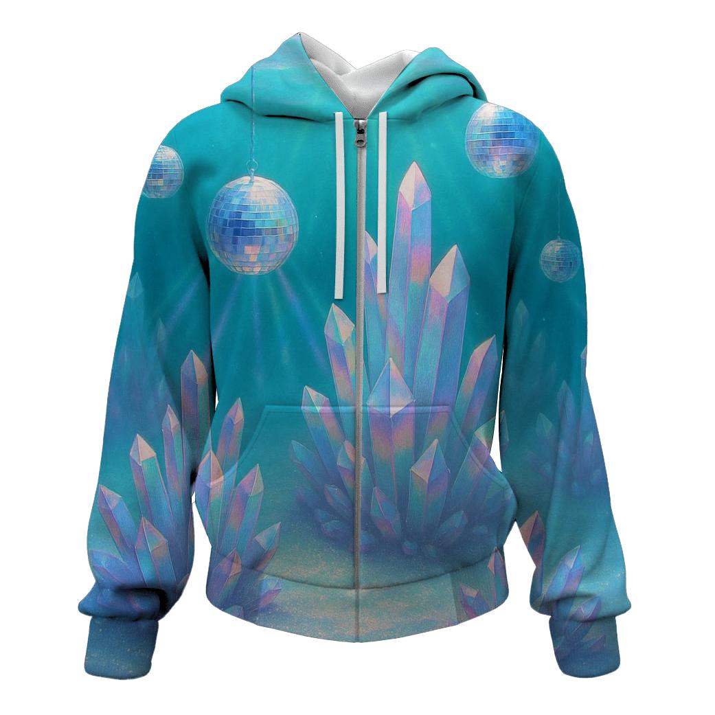 Opalescent Disco Reef zip-up hoodies