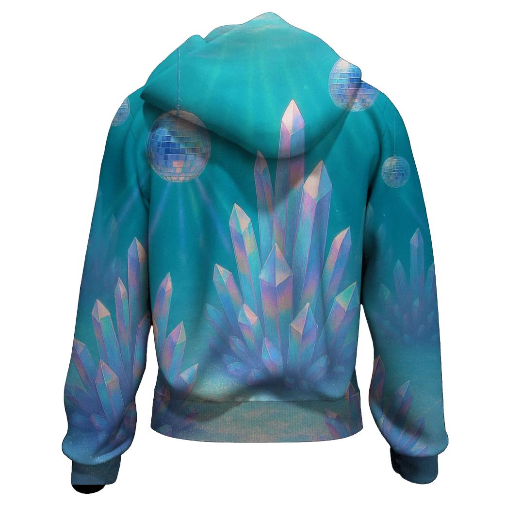 Opalescent Disco Reef zip-up hoodies