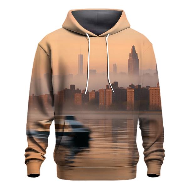 Harlem River Sunrise Skyline Reflection heavyweight hoodies