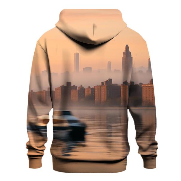 Harlem River Sunrise Skyline Reflection heavyweight hoodies