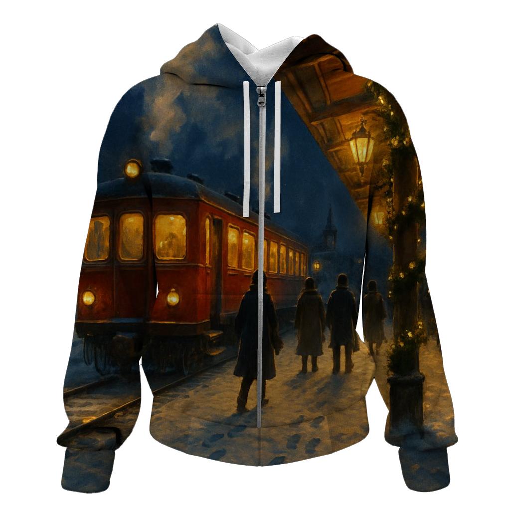 Midnight Train To Christmas Village lightweight hoodies