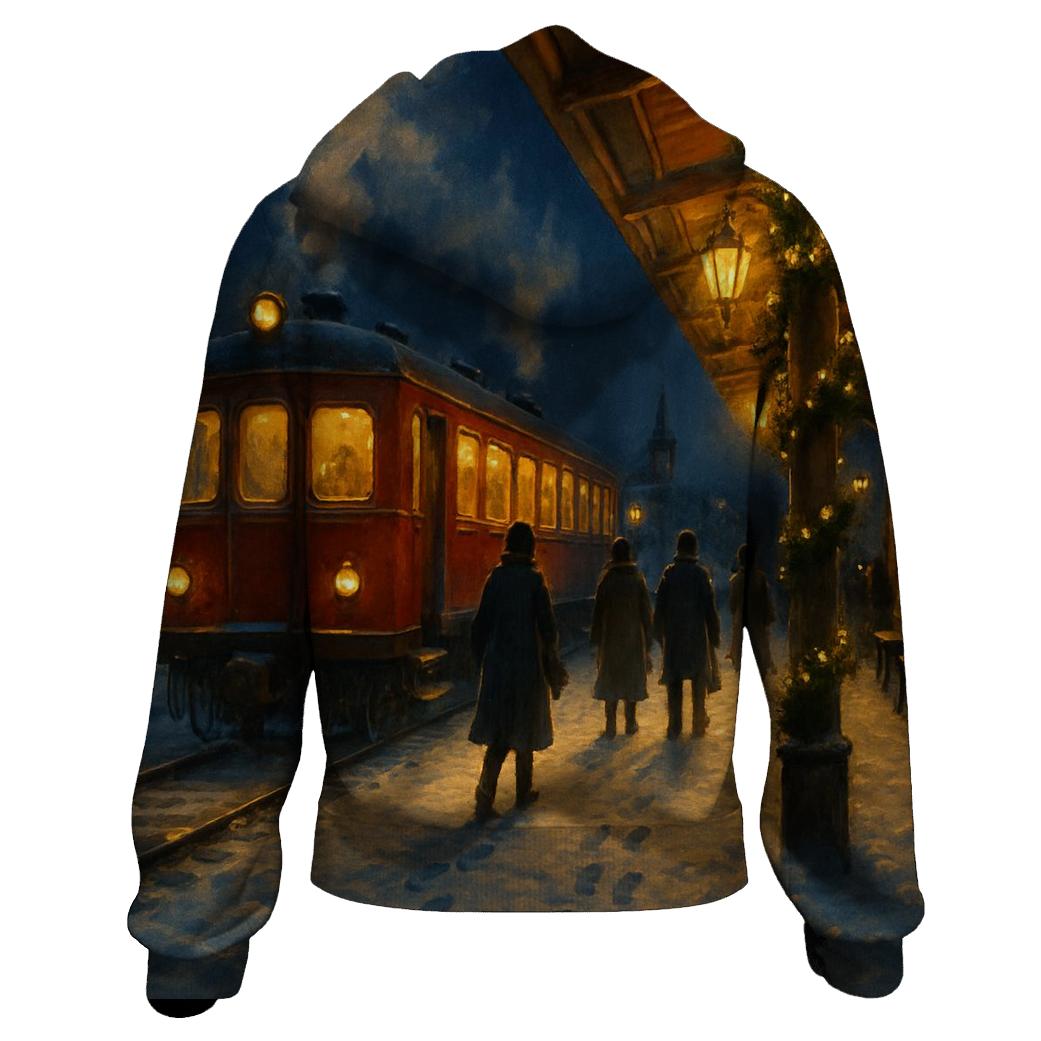 Midnight Train To Christmas Village lightweight hoodies
