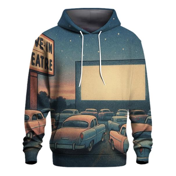 Faded Drive In Movie Night Scene zip-up hoodies