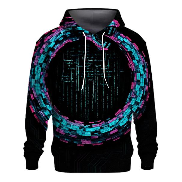 Digital Glitch Ouroboros custom hoodies