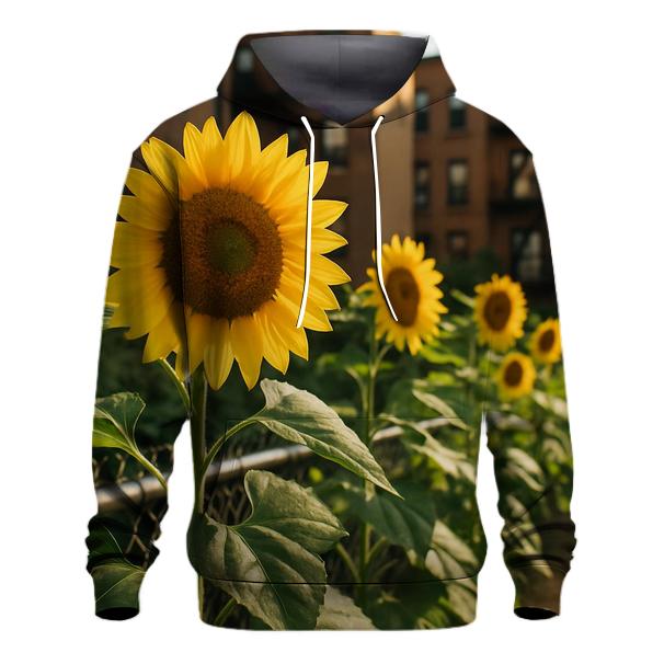 Sunflower Edge Of Urban Community Garden premium hoodies