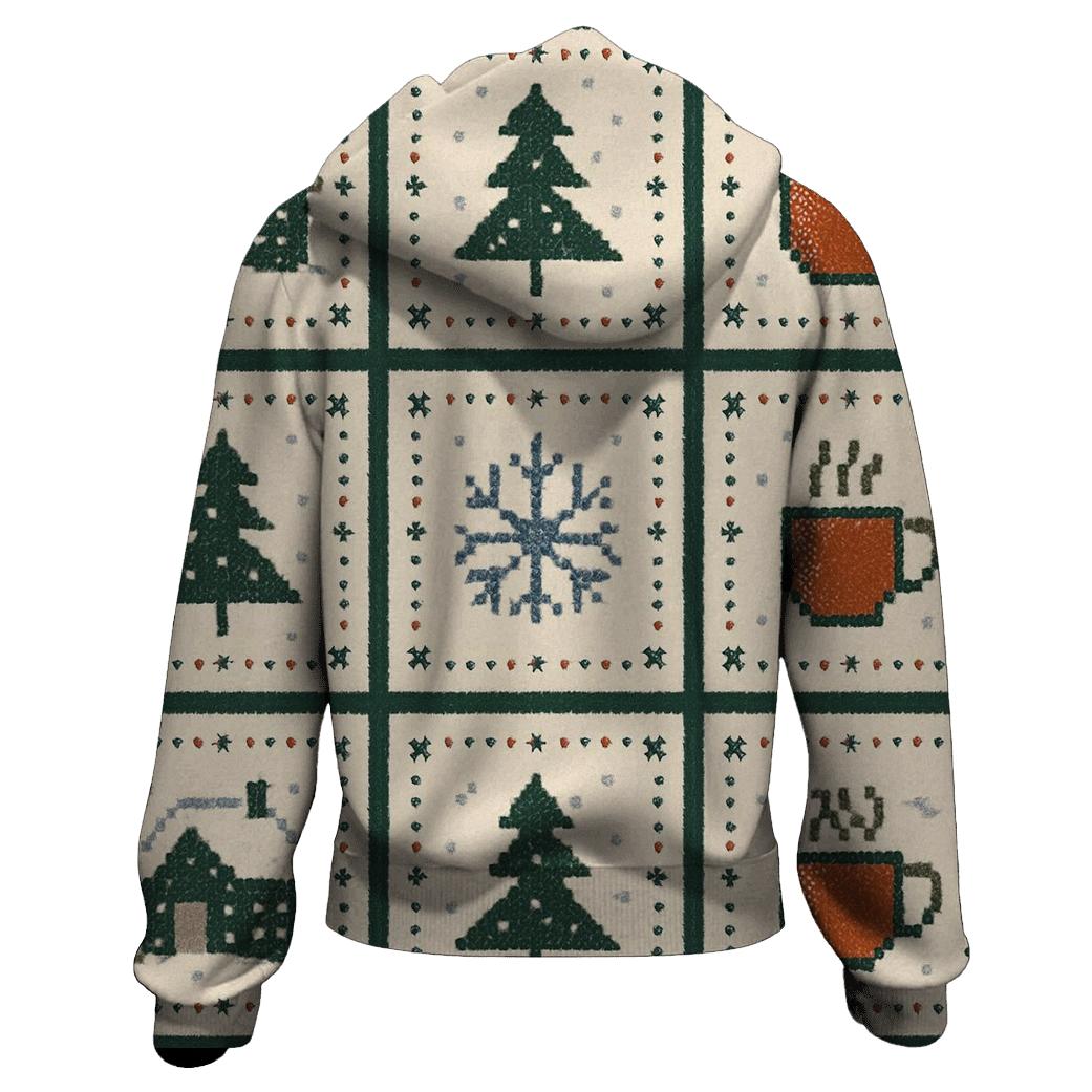 Frosty Chalet Window Panel Design hoodies fashion