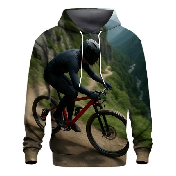 Mountain Trail Cycling Descent printed hoodies