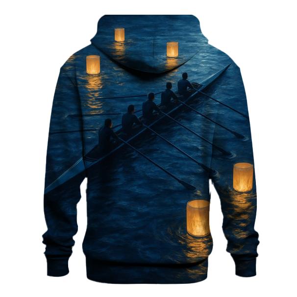 Nighttime Rowing Under Lanterns graphic hoodies