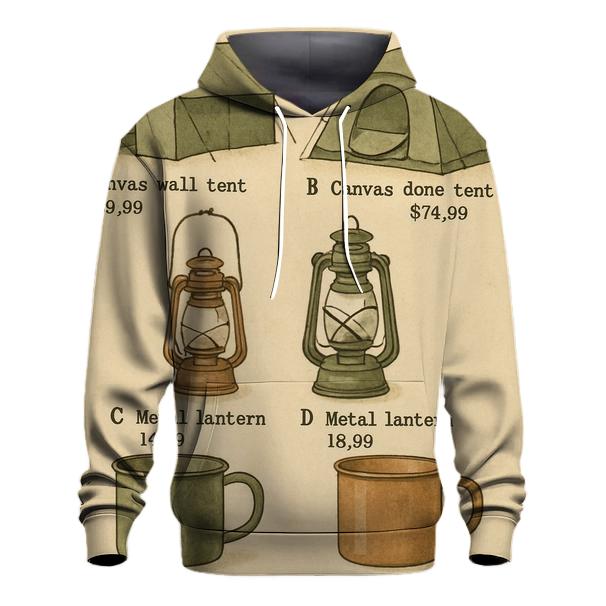 Vintage Camping Supply Catalog Page premium hoodies