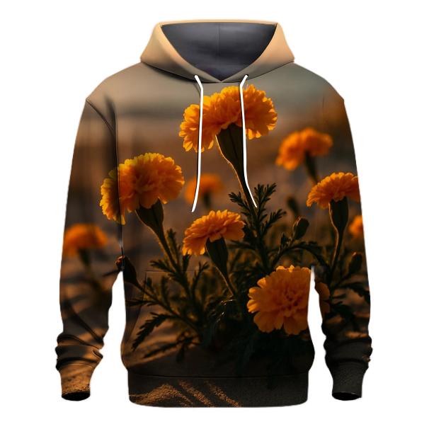 Coastal Dune Marigolds At Sunset designer hoodies