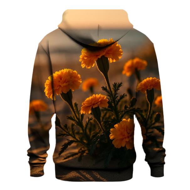Coastal Dune Marigolds At Sunset designer hoodies