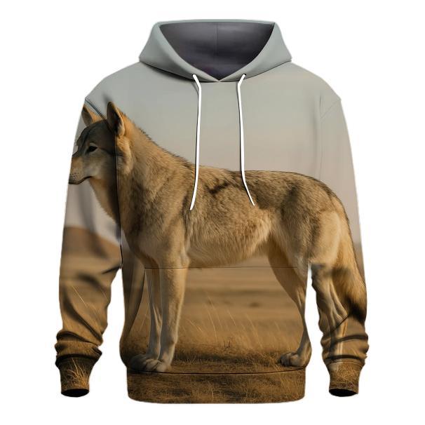 Steppe Wolf Among Ancient Burial Mounds hoodie trends