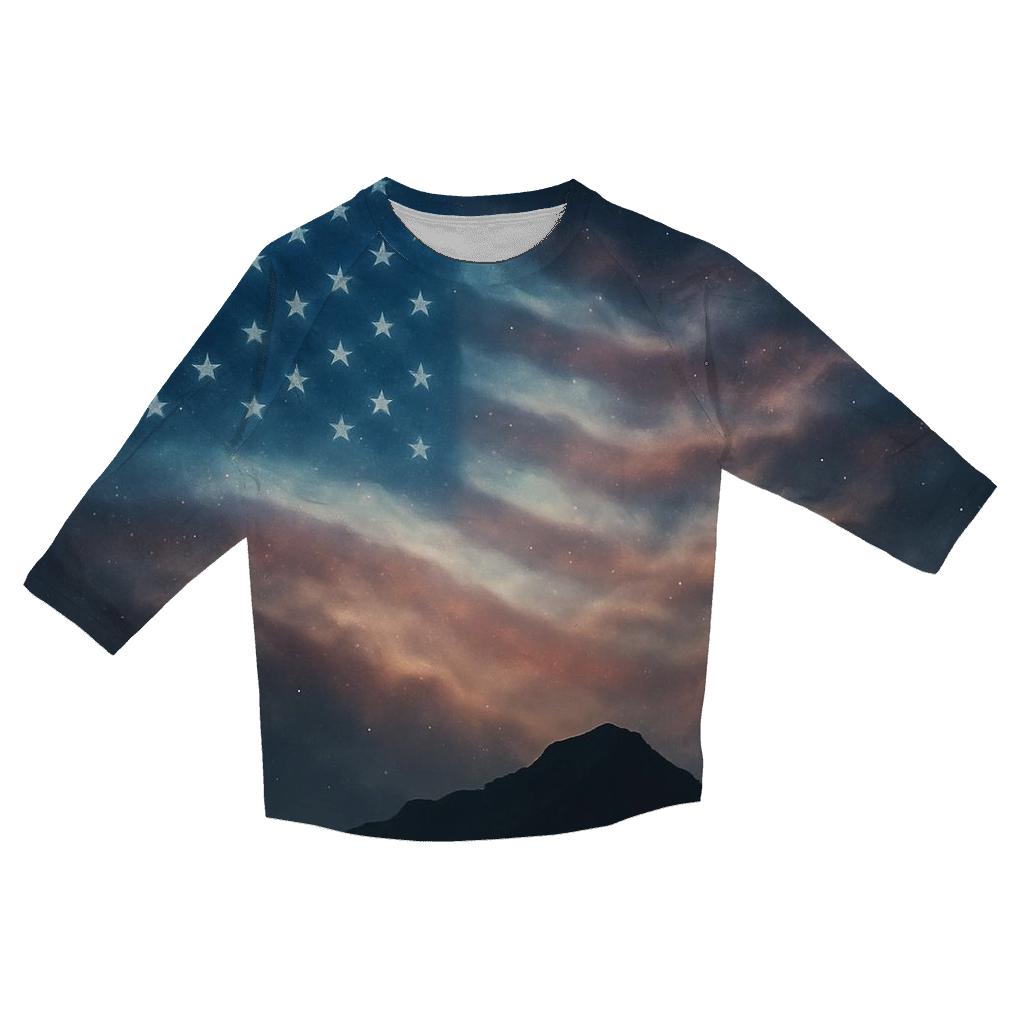 Celestial Stripes Horizon trendy 3/4 sleeve tops
