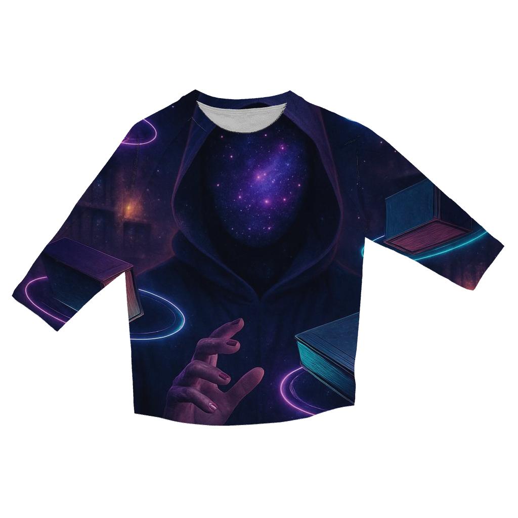 Astral Library Of Orbits printed three quarter sleeve shirts