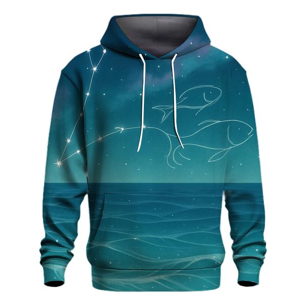 Pisces Dream Tides Constellation Veil zip-up hoodies