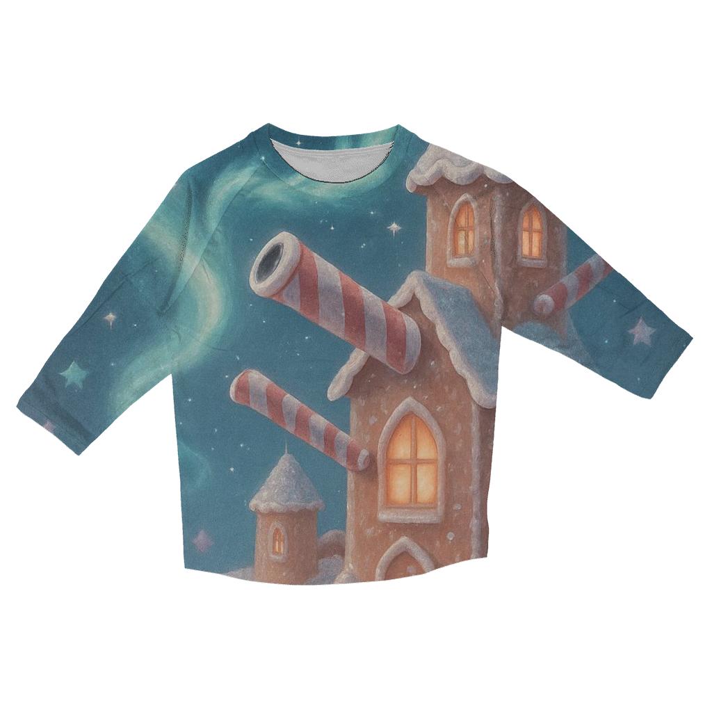 Galactic Gingerbread Observatory casual three quarter sleeve shirts