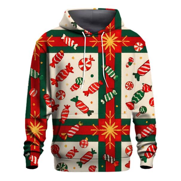 Candy Ribbon Starburst Plaid Design hoodie designs