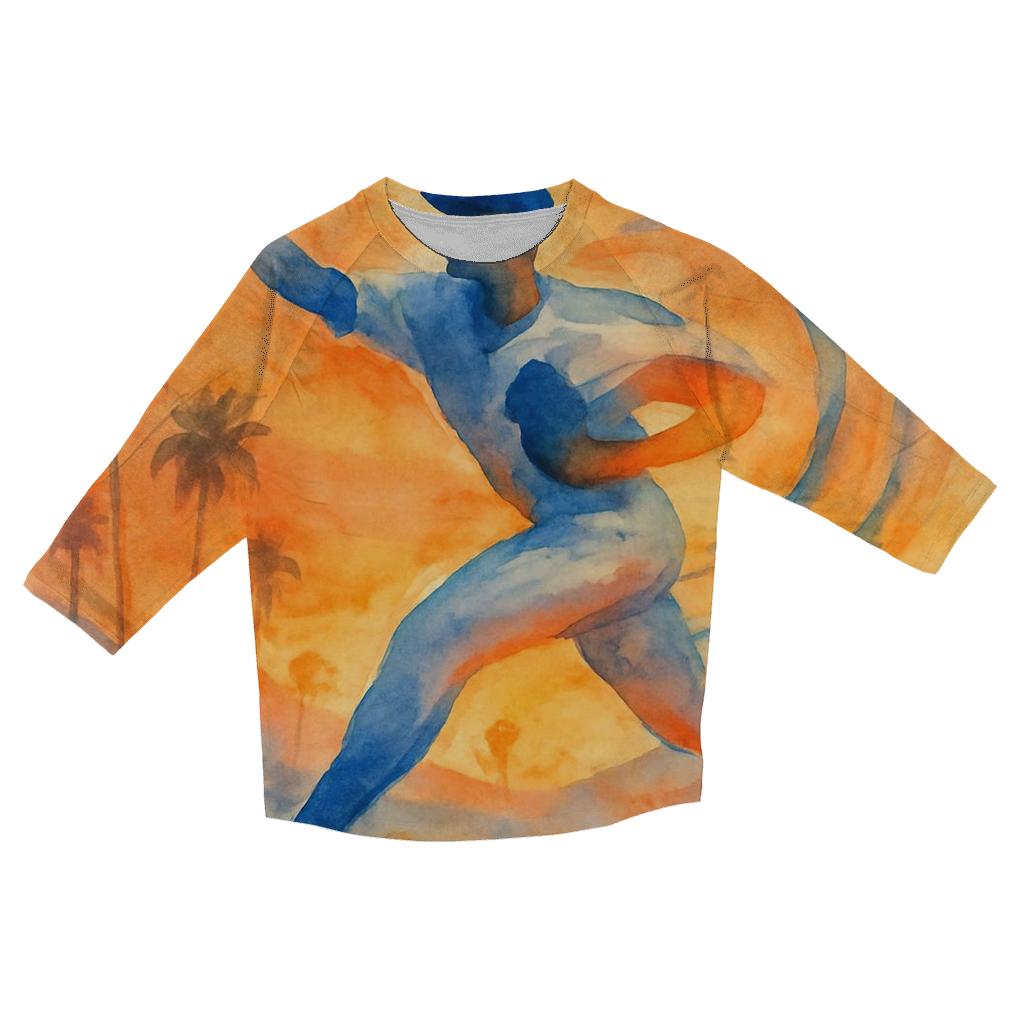 California Sunset Pitch Arc trendy 3/4 sleeve tops