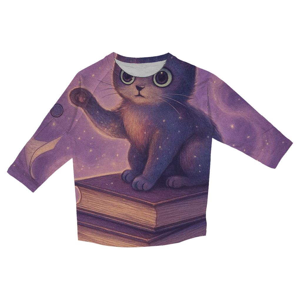 Nebula Library Cat fashion 3/4 sleeve shirts