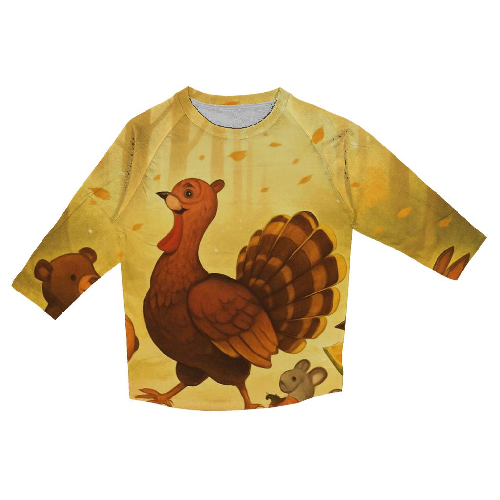 Turkey Trot Forest Parade personalized 3/4 sleeve tees