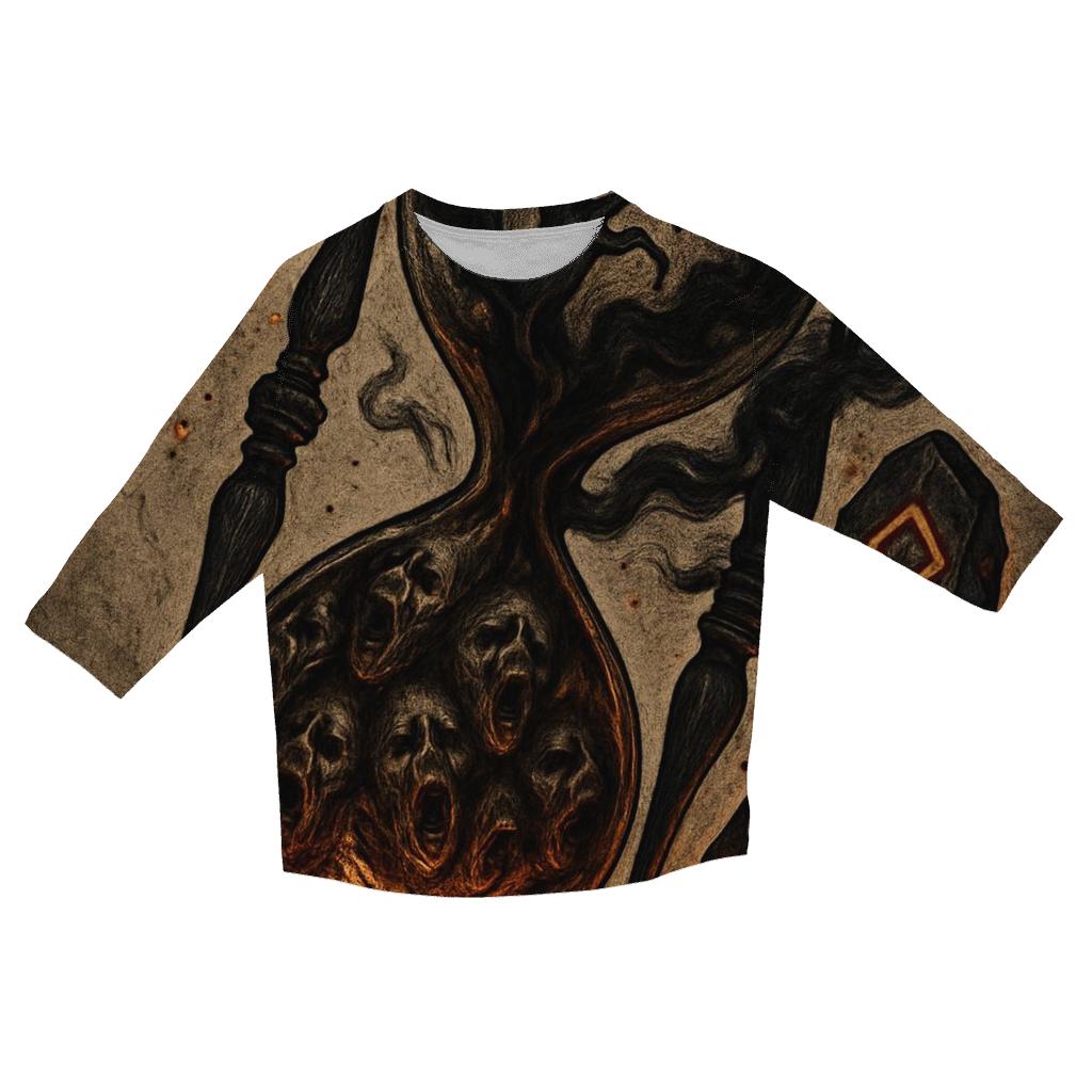 Infernal Hourglass Of Souls casual three quarter sleeve shirts