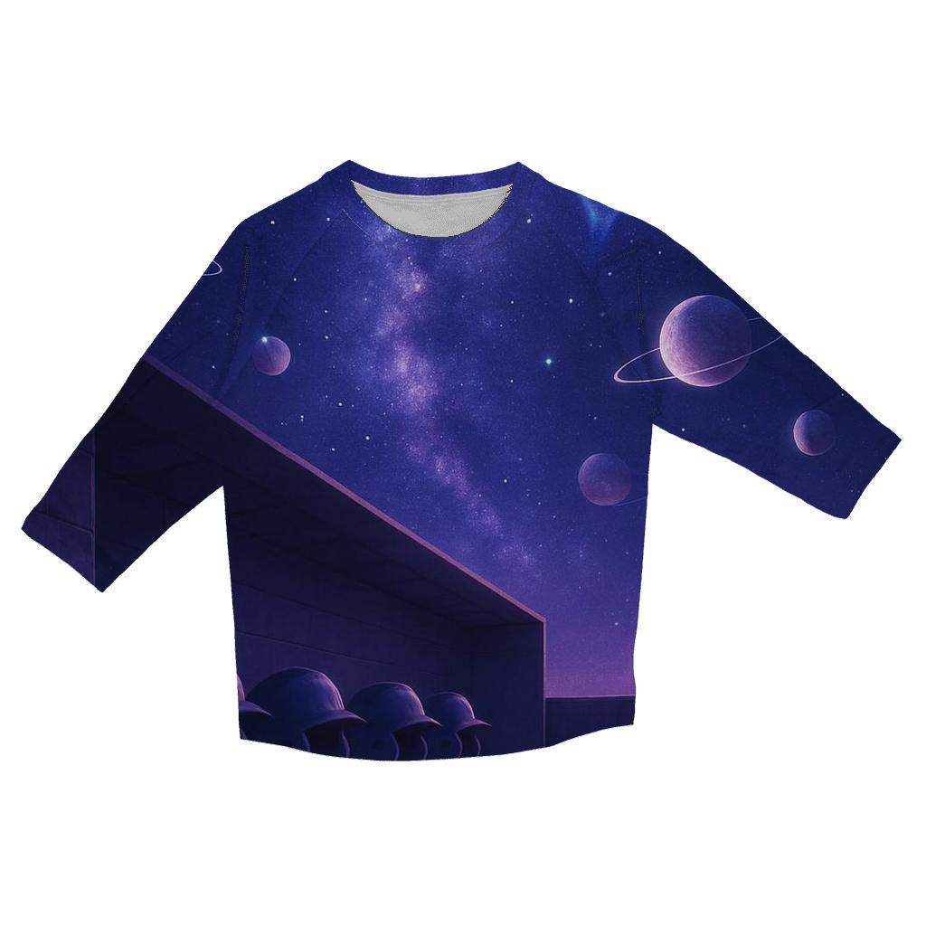 Galactic Dugout Dreams With Blue Jays Energy trendy 3/4 sleeve tops