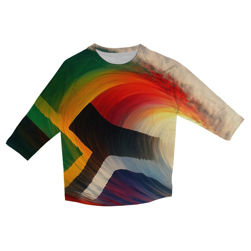 South African Ocean Wave Gradient Flag cotton quarter sleeve shirts