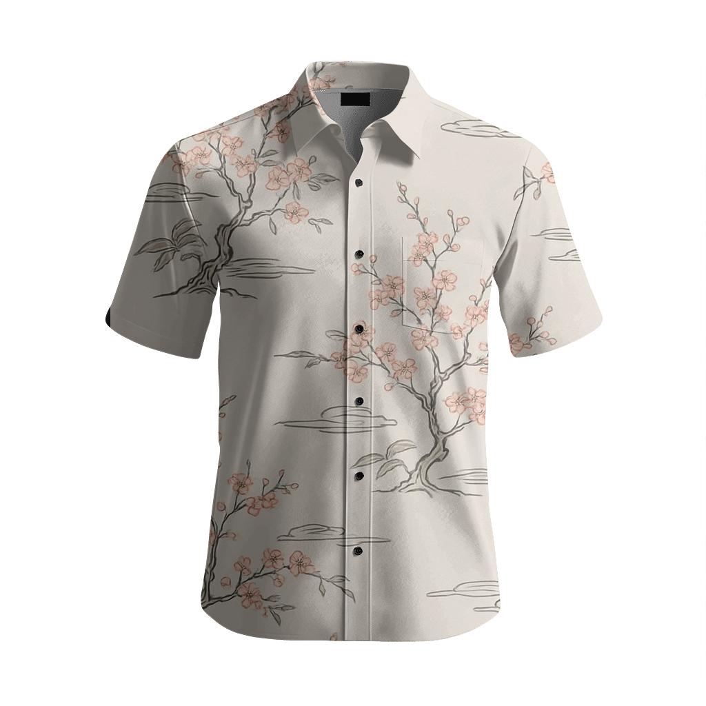 Heian Plum Blossom Cloud Toile embroidered logo shirts