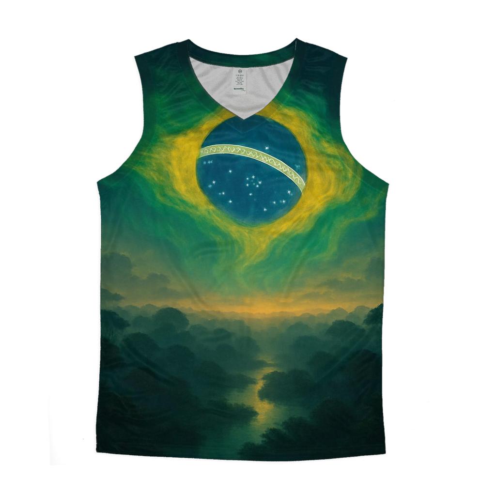 Brazilian Rainforest Flag Aurora trendy fitted tank tops