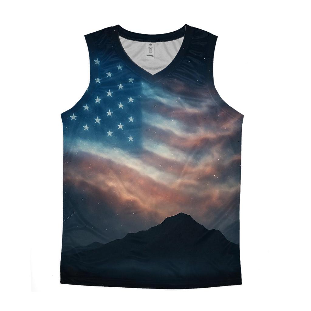 Celestial Stripes Horizon cotton sleeveless tops