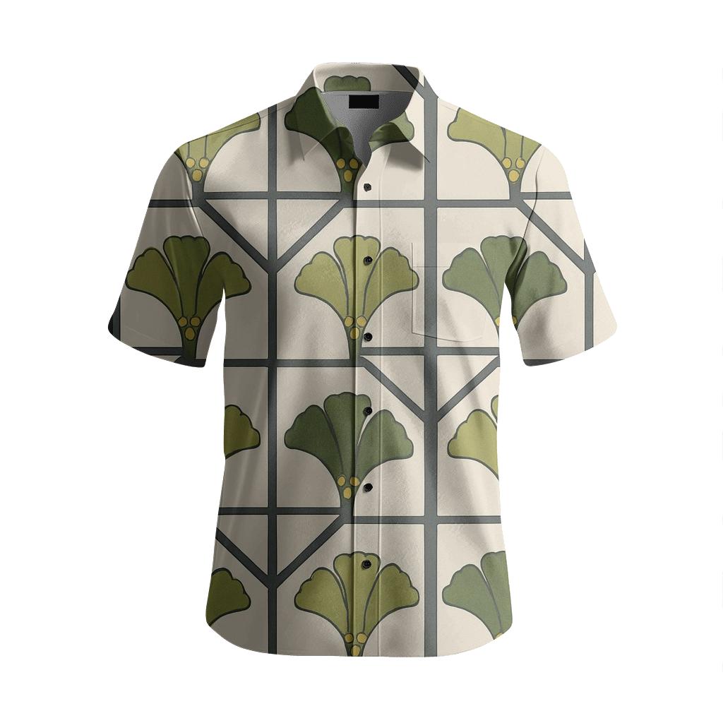 Viennese Secessionist Ginkgo Trellis branded embroidered shirts