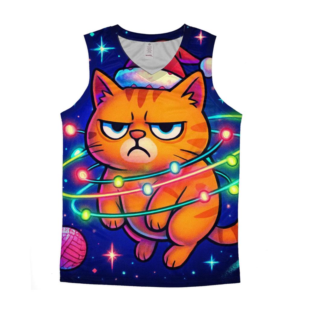 Cosmic Cat Tangle Lights personalized athletic tanks