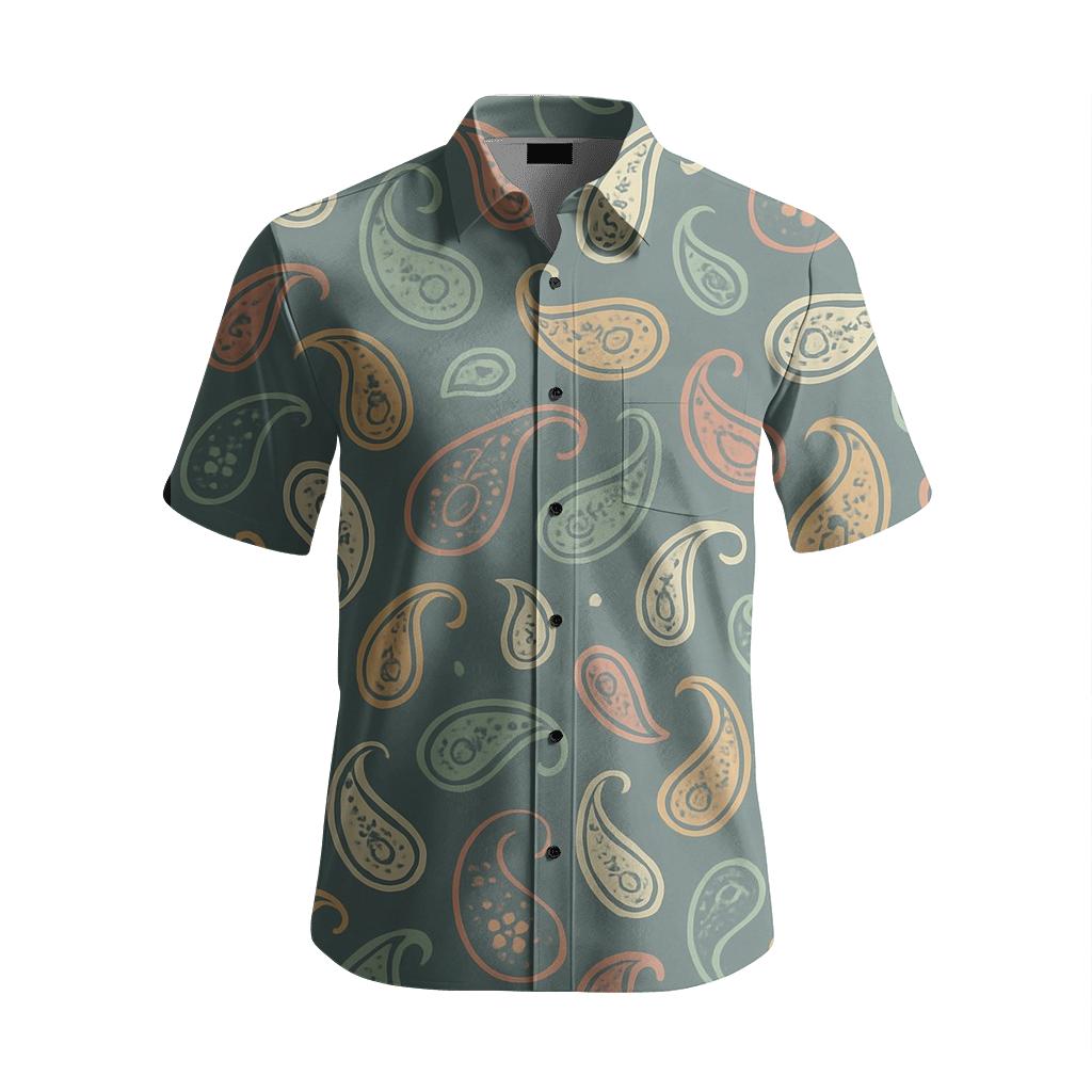 Contemporary Deconstructed Paisley Field custom embroidered shirts
