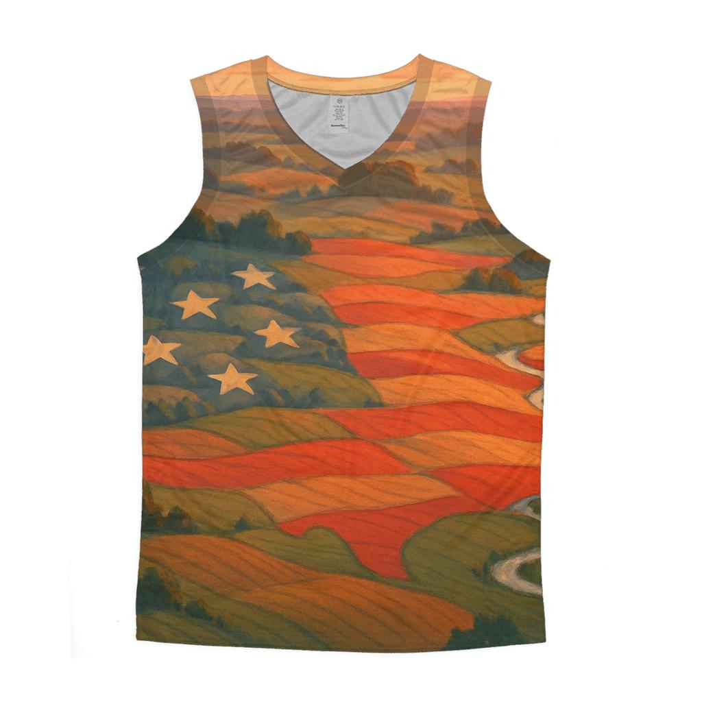 Camouflage Heartland Banner graphic print tank tops