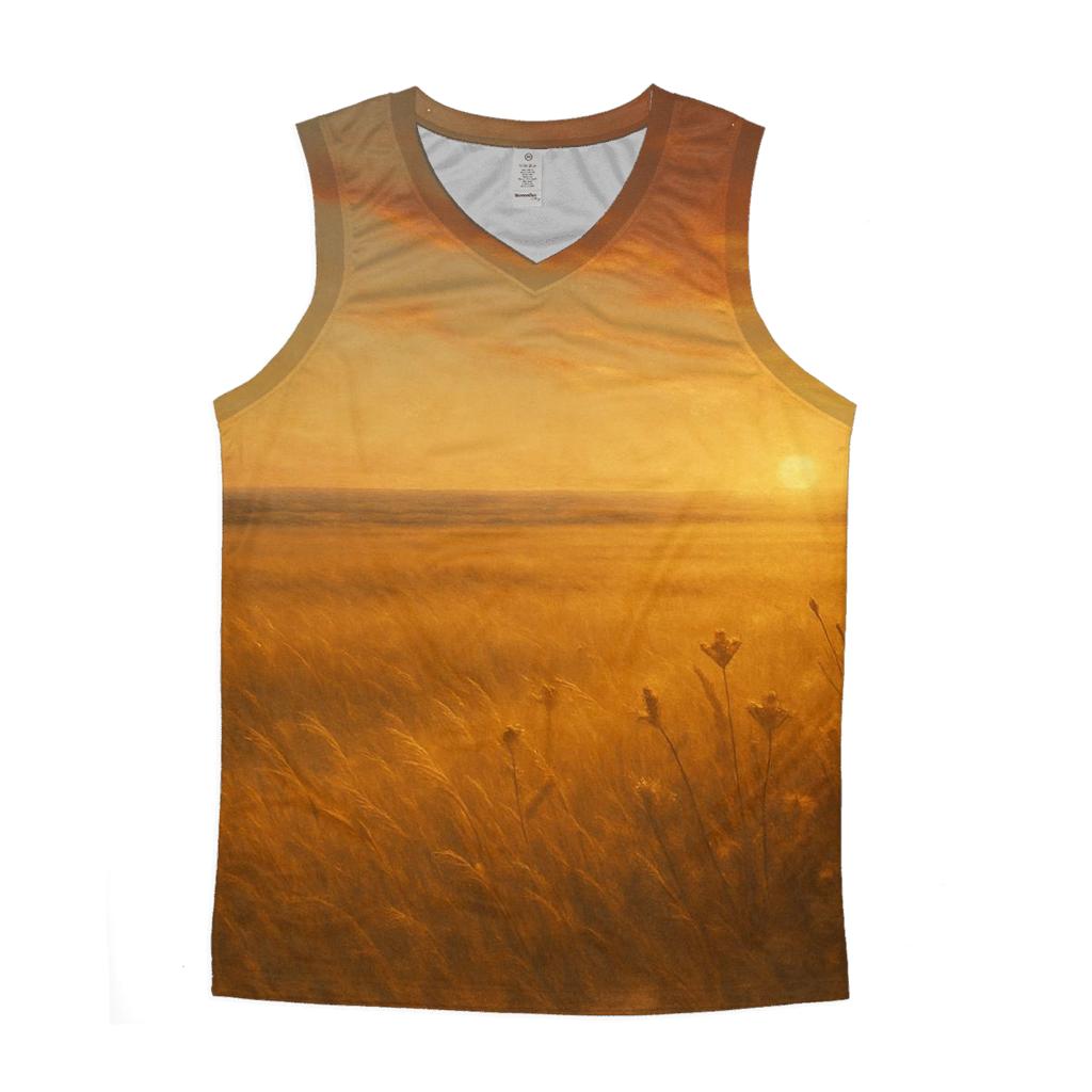 Golden Prairie Fade graphic print tank tops