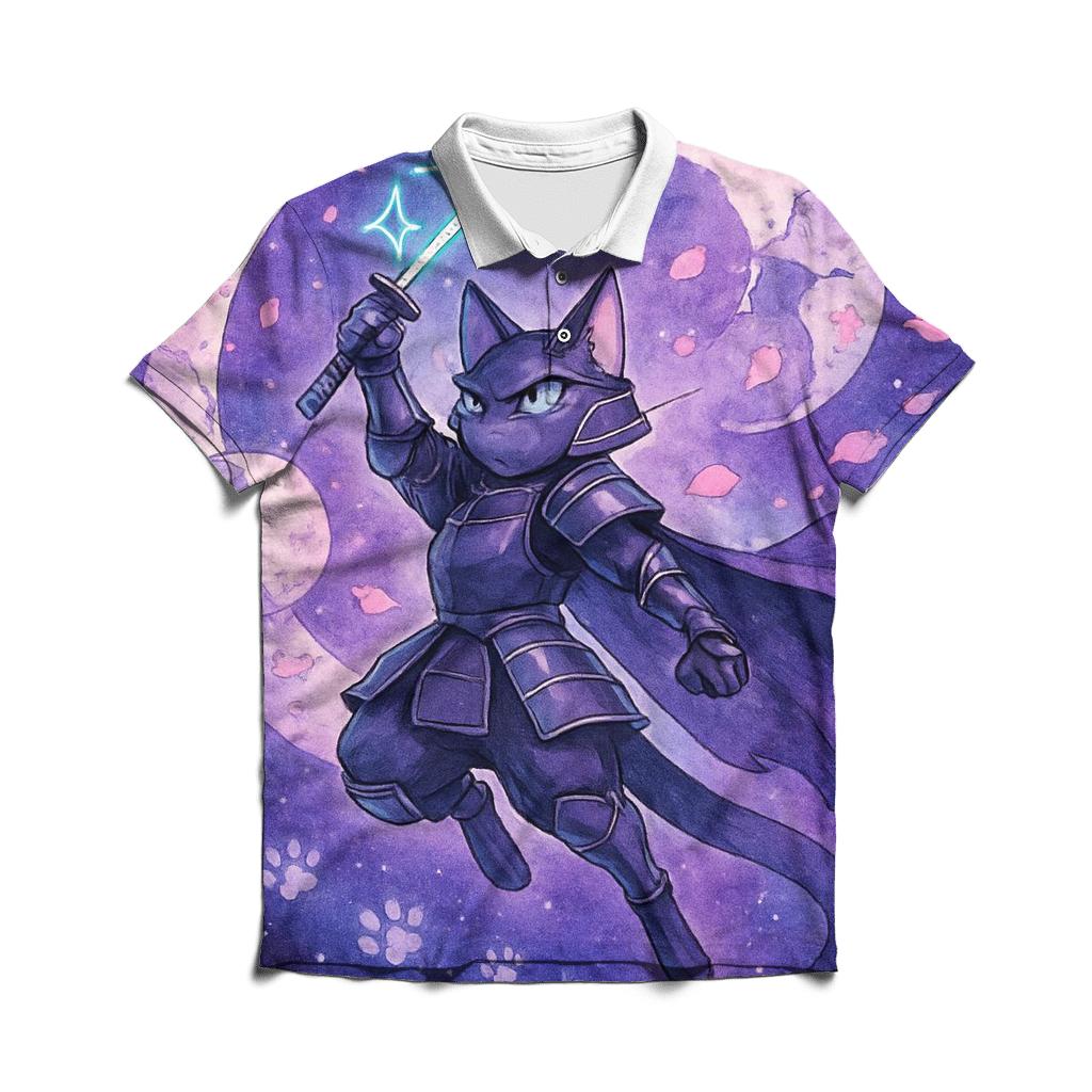Starlit Ronin Cat Drift custom polo shirts