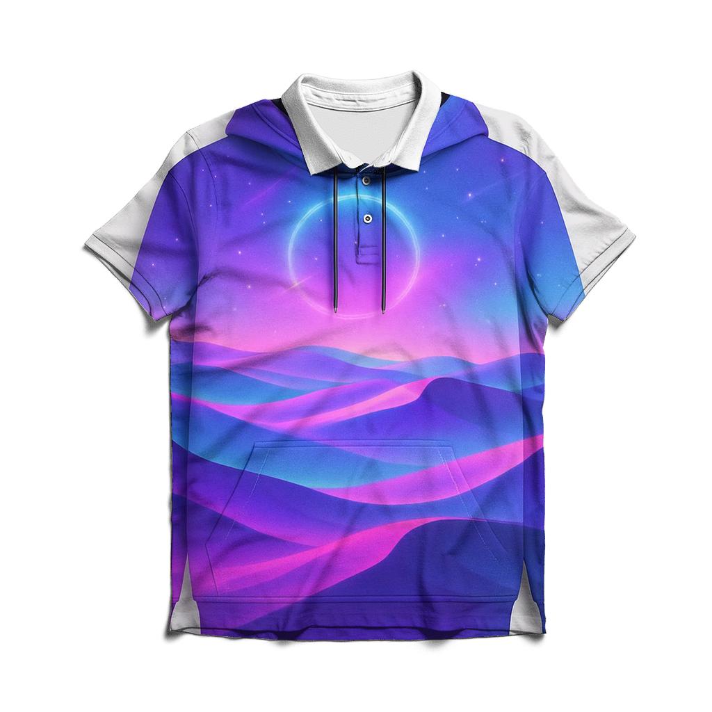 Neon Mirage Gradient Dunes personalized polo shirts