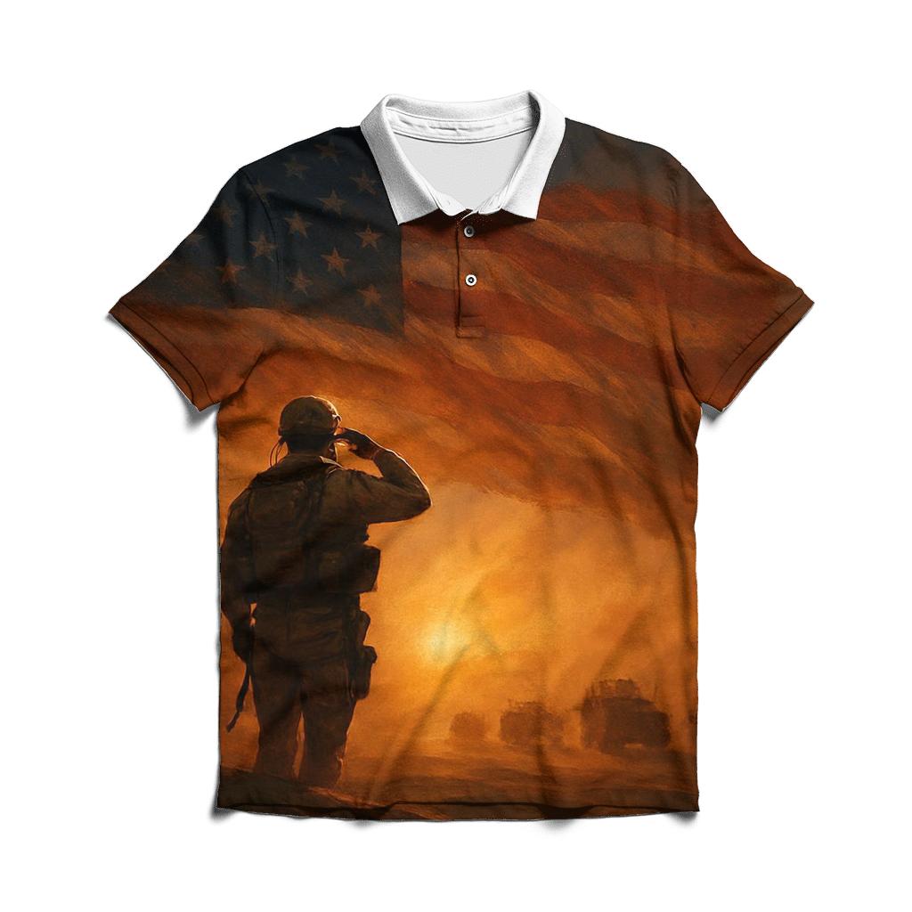 Desert Wind Salute embroidered polo tops