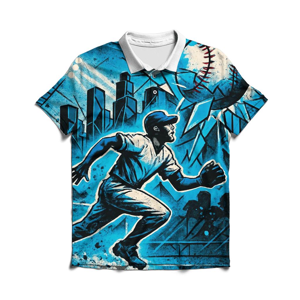 Skyline Shatter Outfield Charge custom polo shirts