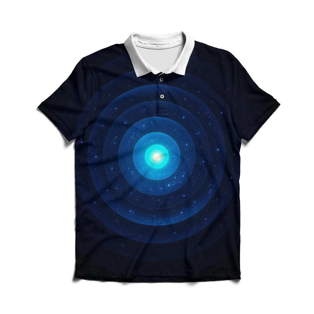 Cosmic Ripple Gradient Rings designer slim fit polos