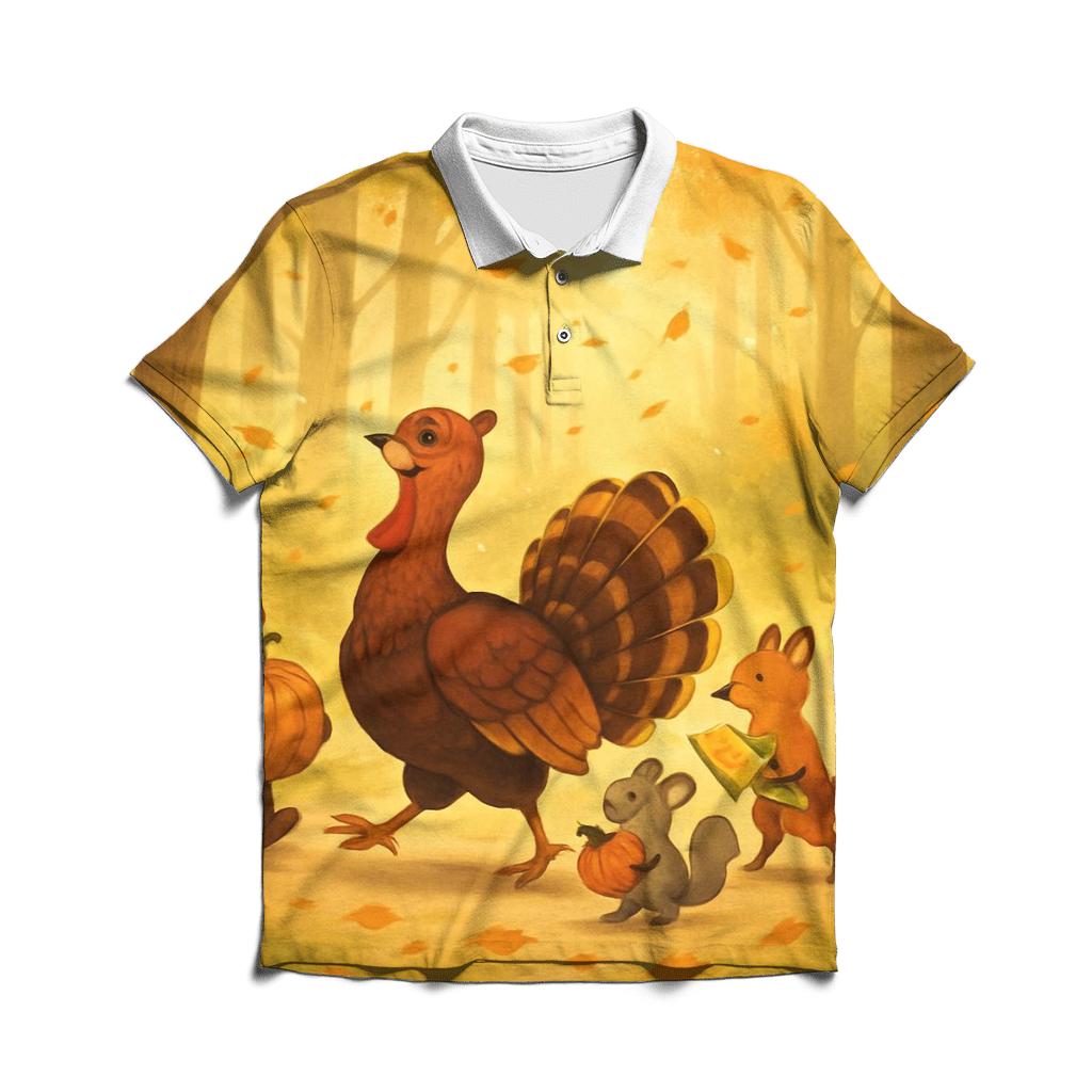 Turkey Trot Forest Parade classic pique polos