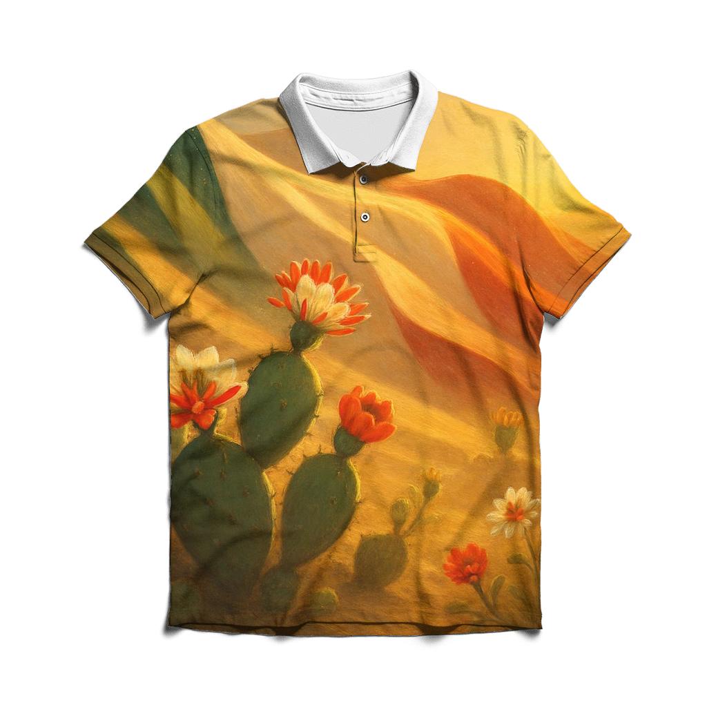 Mexican Desert Flag Bloom branded logo polo shirts